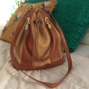 Valentina Leather Drawstring Bag